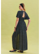 Flounce Sleeve Shorts Detailed Anthracite Women's Jumpsuit 4488